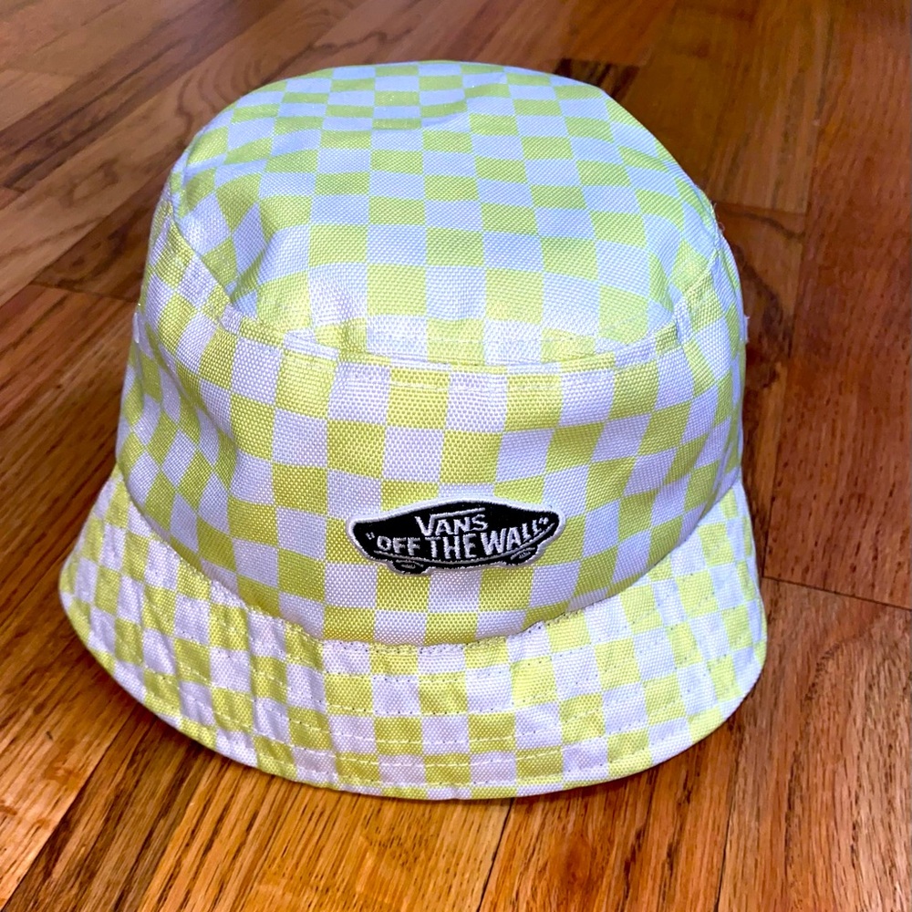 Vans Deluxe Hankley Womens Bucket Hat Black Combo - Size S/M Yellow Check